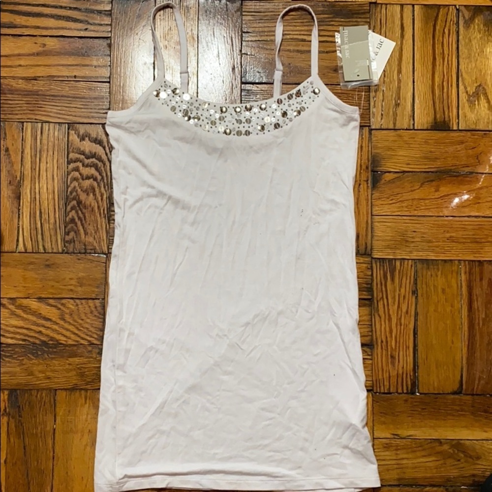 NWT Mac & Jac white sequins tank top size: S